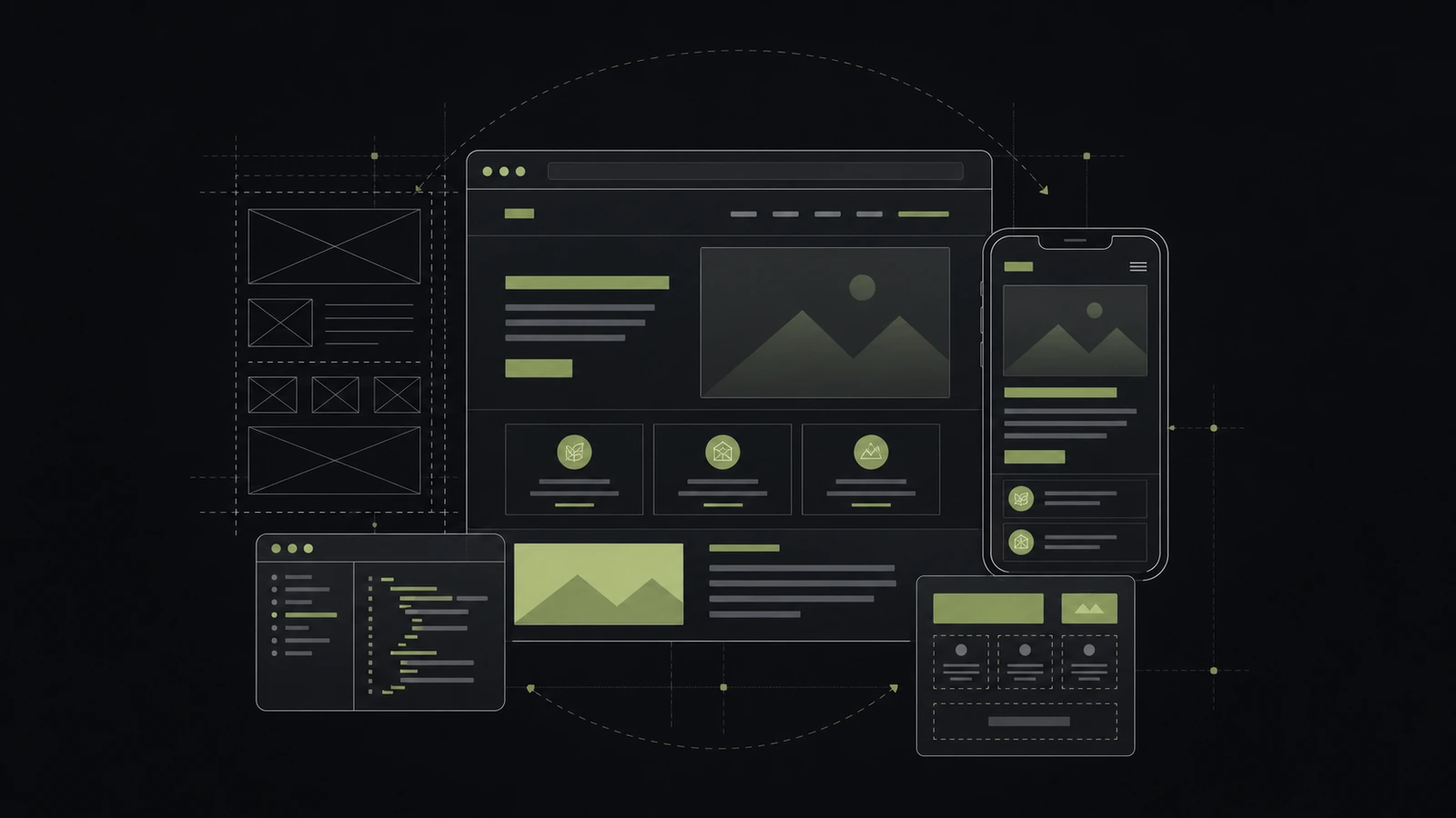 Illustration für Webseiten-Entwicklung